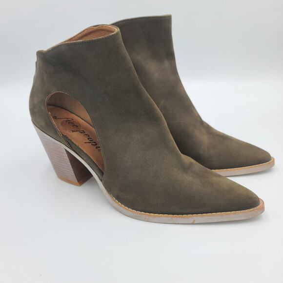Free People Khaki Wilder Bootie Size 9.5 NEW - Picture 1 of 6